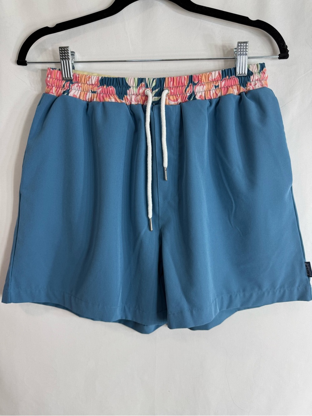 Simply Southern Blue Floral Retro Swim Trunks Board Shorts Men’s Small